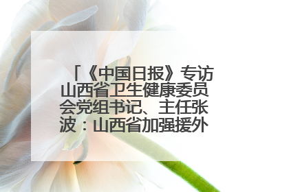 《中国日报》专访山西省卫生健康委员会党组书记、主任张波：山西省加强援外医疗工作 构建中非卫生健康共同体