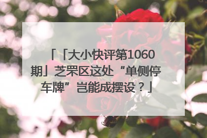 「大小快评第1060期」芝罘区这处“单侧停车牌”岂能成摆设？
