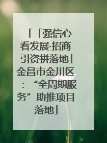 「强信心 看发展·招商引资拼落地」金昌市金川区：“全周期服务”助推项目落地