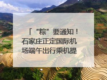 “粽”要通知！石家庄正定国际机场端午出行乘机提示，快来get