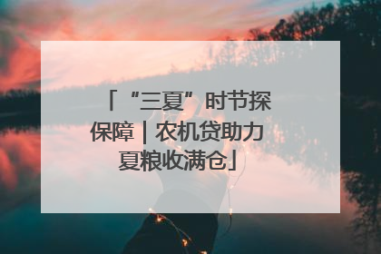 “三夏”时节探保障｜农机贷助力夏粮收满仓