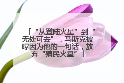 “从登陆火星”到“无处可去”，马斯克被曝因为他的一句话，放弃“殖民火星”