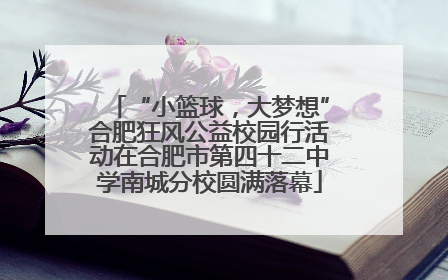 “小篮球，大梦想”合肥狂风公益校园行活动在合肥市第四十二中学南城分校圆满落幕