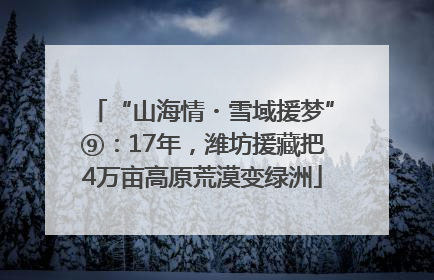 “山海情・雪域援梦”⑨：17年，潍坊援藏把4万亩高原荒漠变绿洲