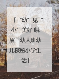 “幼”见“小”美好 峨眉三幼大班幼儿探秘小学生活