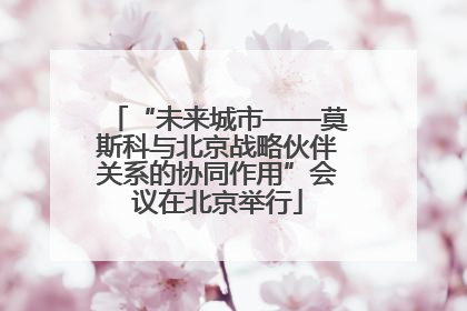 “未来城市——莫斯科与北京战略伙伴关系的协同作用”会议在北京举行