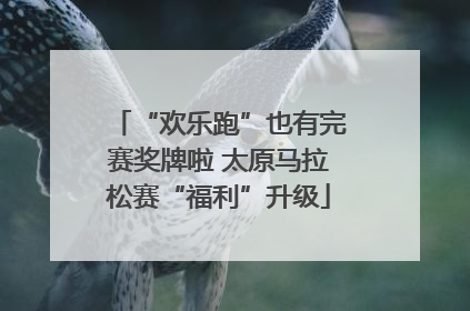 “欢乐跑”也有完赛奖牌啦 太原马拉松赛“福利”升级