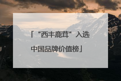 “西丰鹿茸”入选中国品牌价值榜