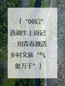 “00后”选调生上岗记：用青春激活乡村文旅“气象万千”