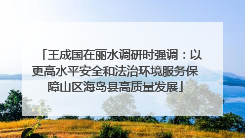 王成国在丽水调研时强调：以更高水平安全和法治环境服务保障山区海岛县高质量发展