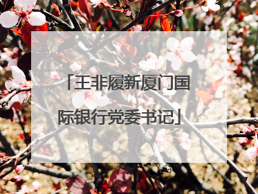 王非履新厦门国际银行党委书记