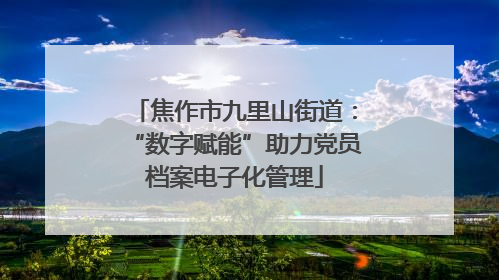 焦作市九里山街道：“数字赋能”助力党员档案电子化管理