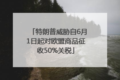 特朗普威胁自6月1日起对欧盟商品征收50%关税