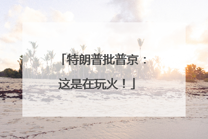 特朗普批普京：这是在玩火！