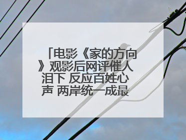 电影《家的方向》观影后网评催人泪下 反应百姓心声 两岸统一成最强音！