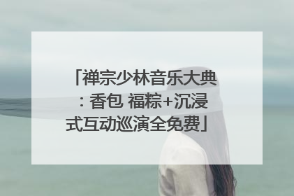 禅宗少林音乐大典：香包 福粽+沉浸式互动巡演全免费