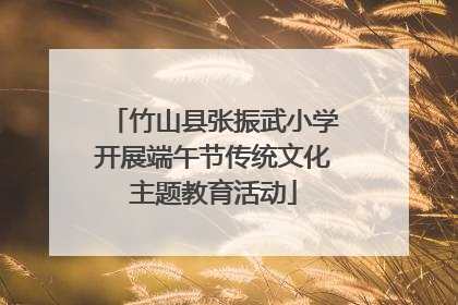 竹山县张振武小学开展端午节传统文化主题教育活动