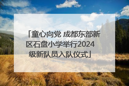 童心向党 成都东部新区石盘小学举行2024级新队员入队仪式
