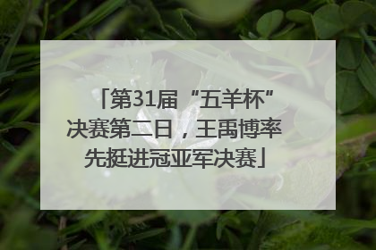 第31届“五羊杯”决赛第二日，王禹博率先挺进冠亚军决赛