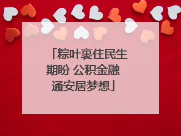 粽叶裹住民生期盼 公积金融通安居梦想