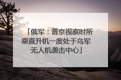 俄军：普京视察时所乘直升机一度处于乌军无人机袭击中心