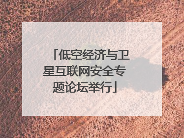 低空经济与卫星互联网安全专题论坛举行