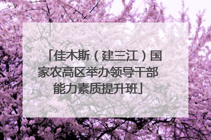佳木斯（建三江）国家农高区举办领导干部能力素质提升班