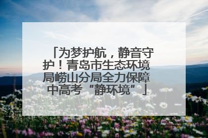 为梦护航，静音守护！青岛市生态环境局崂山分局全力保障中高考“静环境”