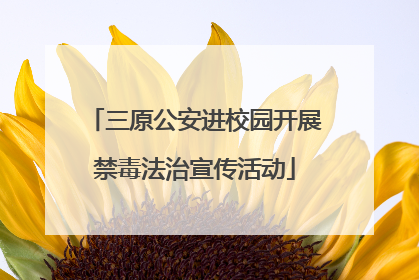 三原公安进校园开展禁毒法治宣传活动