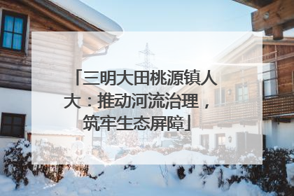 三明大田桃源镇人大：推动河流治理，筑牢生态屏障