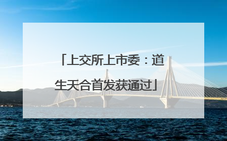 上交所上市委：道生天合首发获通过
