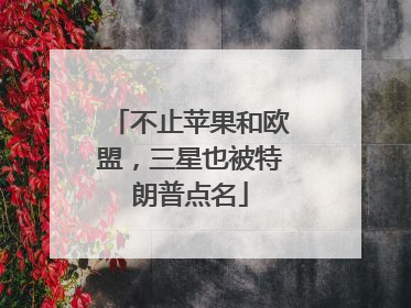 不止苹果和欧盟，三星也被特朗普点名