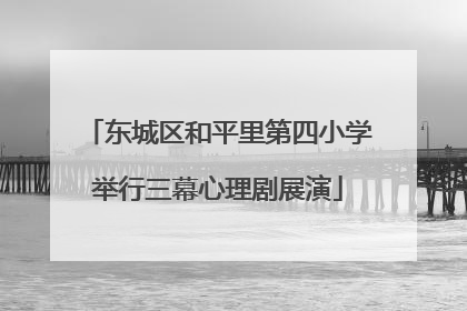 东城区和平里第四小学举行三幕心理剧展演