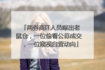 两券商IT人员曝出老鼠仓，一位偷看公募成交，一位窥视自营动向