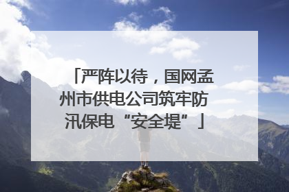 严阵以待，国网孟州市供电公司筑牢防汛保电“安全堤”