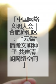 中国网络文明大会｜合肥庐阳区：“云端”播撒文明种子 共建清朗网络空间