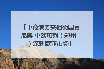 中豫港务亮相德国慕尼黑 中欧班列（郑州）深耕欧亚市场