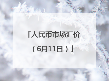 人民币市场汇价（6月11日）