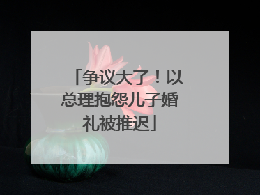 争议大了！以总理抱怨儿子婚礼被推迟