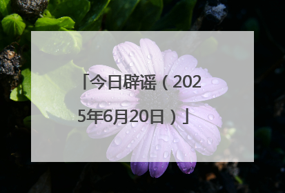 今日辟谣（2025年6月20日）