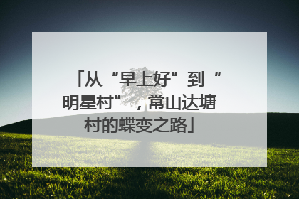从“早上好”到“明星村”，常山达塘村的蝶变之路