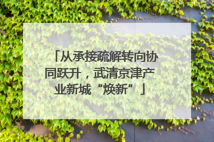 从承接疏解转向协同跃升，武清京津产业新城“焕新”