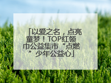以爱之名，点亮童梦！TOP红领巾公益集市“点燃”少年公益心