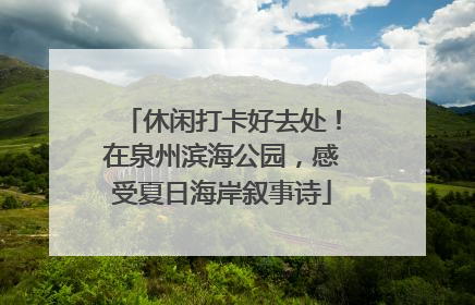 休闲打卡好去处！在泉州滨海公园，感受夏日海岸叙事诗