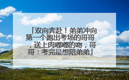 双向奔赴！弟弟冲向第一个跑出考场的哥哥，送上肉嘟嘟的吻，哥哥：考完最想陪弟弟