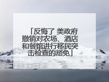 反悔了 美政府撤销对农场、酒店和餐馆进行移民突击检查的豁免