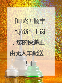 叮咚！顺丰“萌新”上岗，您的快递正由无人车配送！