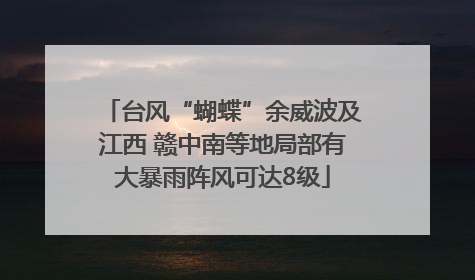 台风“蝴蝶”余威波及江西 赣中南等地局部有大暴雨阵风可达8级