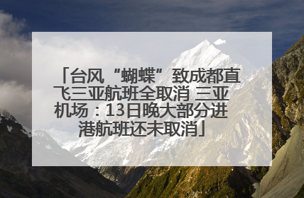 台风“蝴蝶”致成都直飞三亚航班全取消 三亚机场：13日晚大部分进港航班还未取消