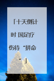 十天倒计时 国足疗伤待“拼命”